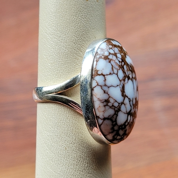 Wild Horse Jasper Handmade Sterling Silver Ring Size 7.5 - Picture 4 of 8